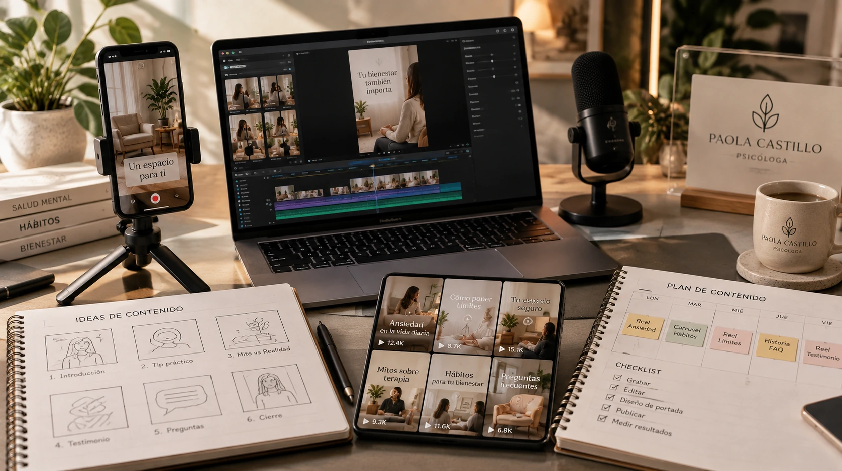 Producción y edición organizada de contenido de video corto