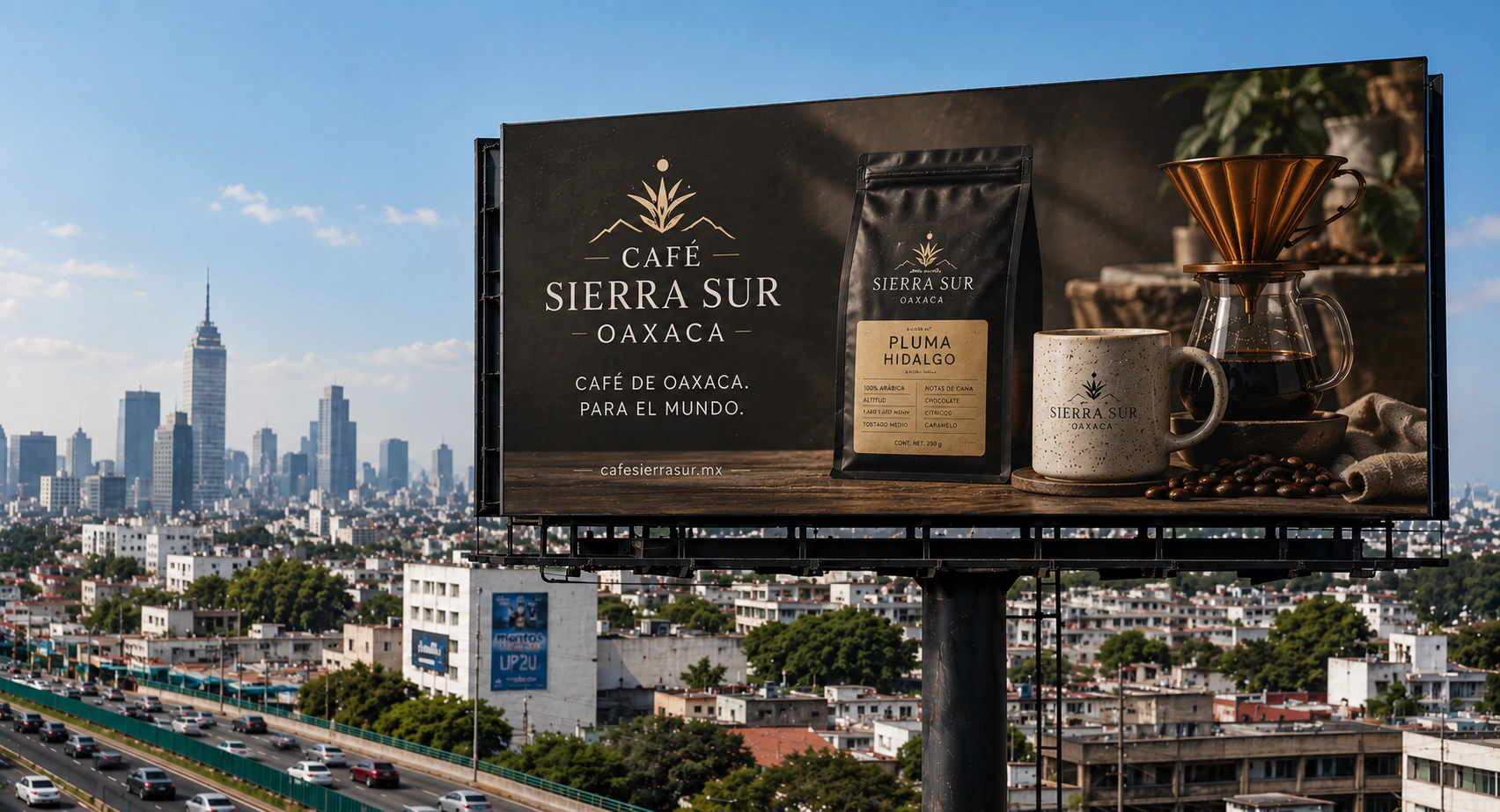 Campaña exterior para Café Sierra Sur Oaxaca